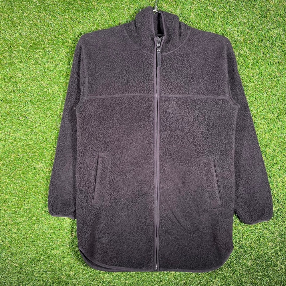 Helly Hansen Womens Sherpa Fleece Full Zip Jacket Black Tunic Length Small